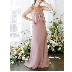 Revelry Ferrah dusty rose bridesmaides gown